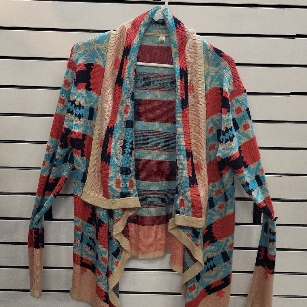 AZTEC ASYMETRICAL Multicolor Patterned Women's Sweater, L